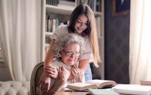 Grandmother and granddaughter